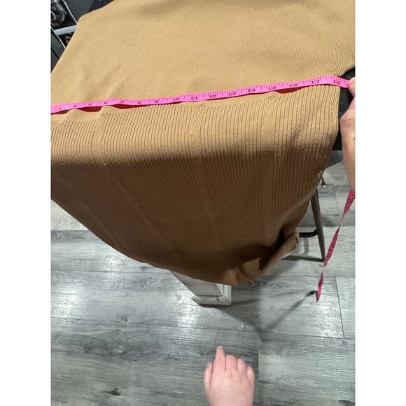 NWT Anthropologie Brown Mock Neck Short Sleeve Mini Dress Size LP - Picture 9 of 12